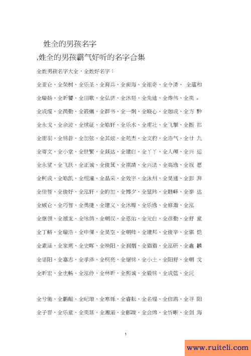 最好听的男孩名字