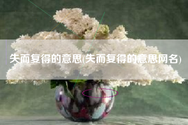 失而复得的意思(失而复得的意思网名)