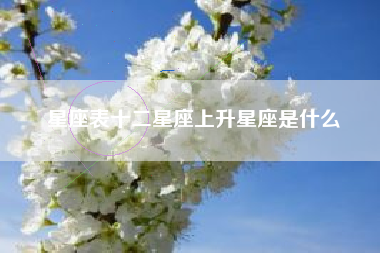 星座表十二星座上升星座是什么 星座表十二星座上升星座是什么