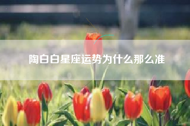 陶白白星座运势为什么那么准 陶白白星座运势为什么那么准